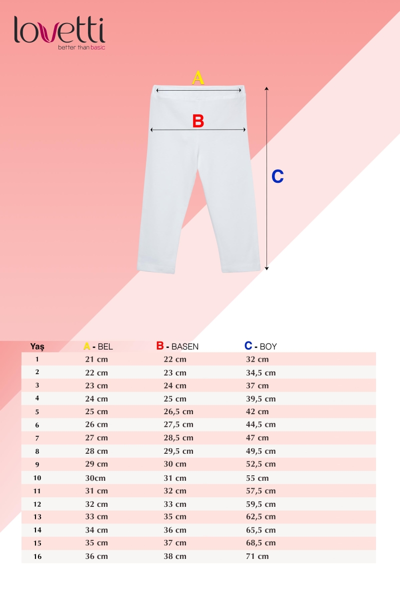 Açık Bej Melanj Basic Kız Çocuk Diz Altı Tayt Kapri - 5