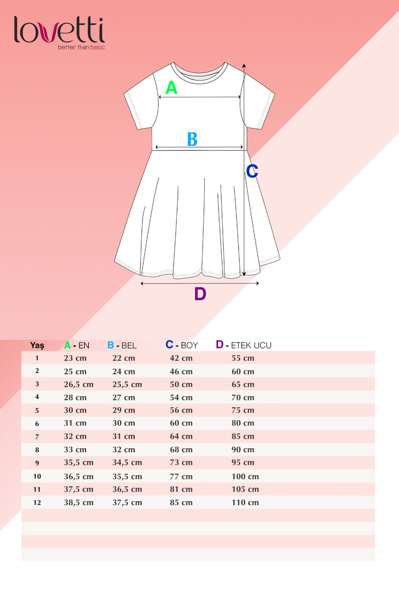 Açık Mor Renkli Basic Kız Çocuk Kısa Kollu Elbise - 3