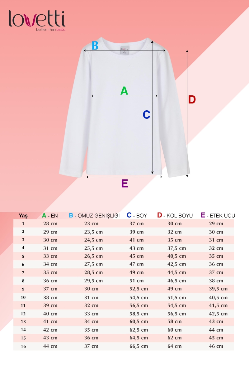 Açık Pembe Melanj Basic Mevsimlik Likralı Uzun Kollu Kız Çocuk Tişört - 4