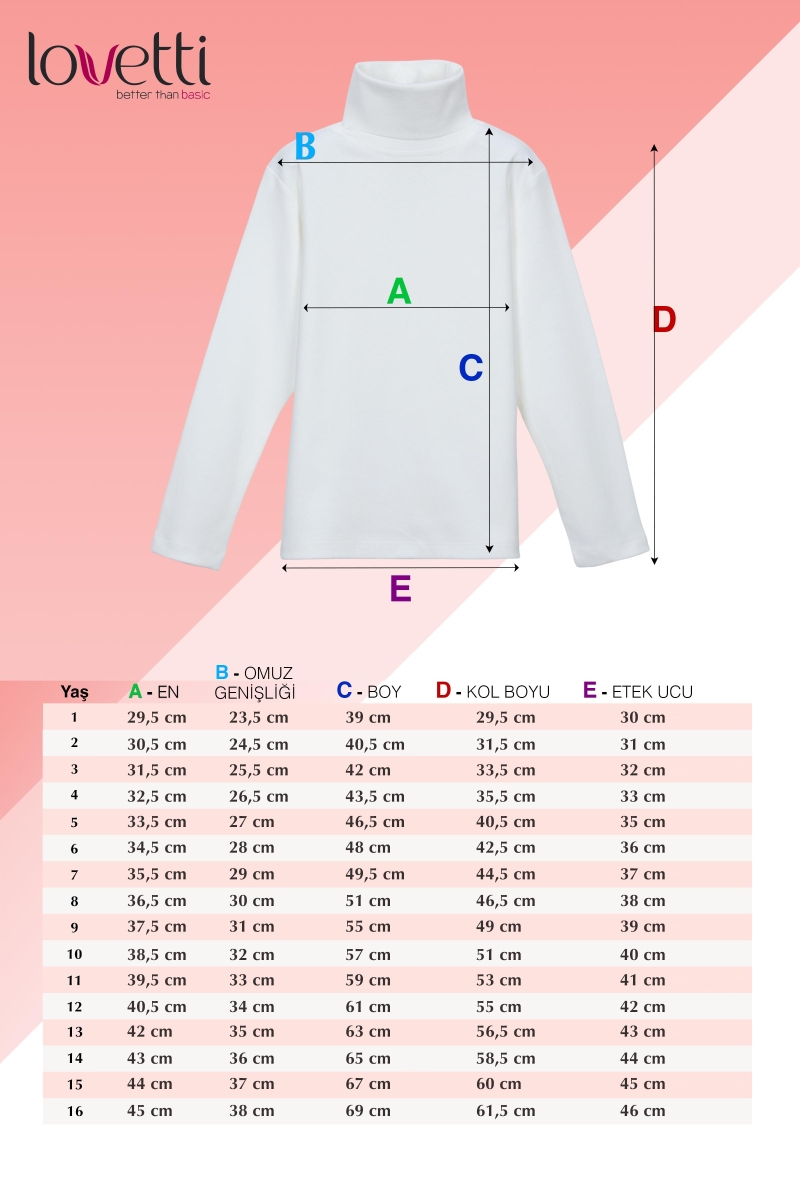 Bordo Basic Kışlık Tam Balıkçı Yaka Uzun Kollu Kız Çocuk Tişört - 5