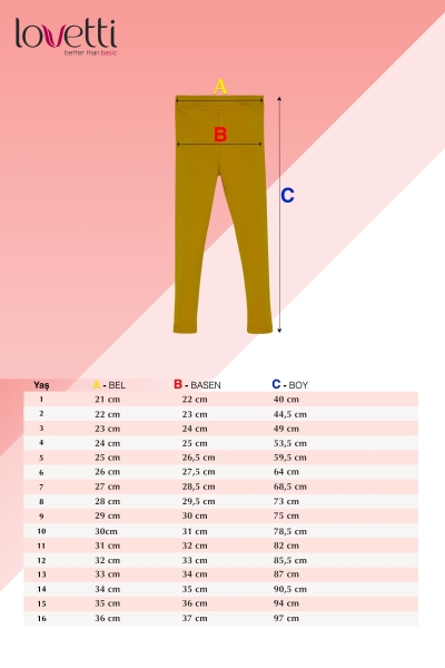 Pembe Basic Kız Çocuk Kışlık Tayt - 5